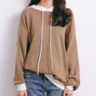 Drawstring Hooded Knit Sweater
