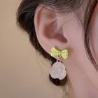 Bow Flower Acrylic Dangle Earring 1 Pair - Gold - One Size