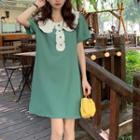 Short-sleeve Ruffle Collar A-line Polo Dress