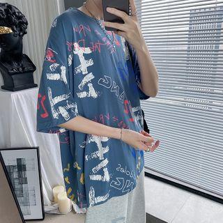 Couple Match Short-sleeve Lettering T-shirt