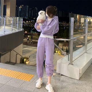 Set: Zip-up Hoodie + Straight Leg Jogger Sweatpants