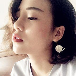 Disc Triangle Drop Earrings