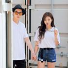 Couple V-neck Colored T-shirt