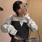 Two-tone Cropped Blouse