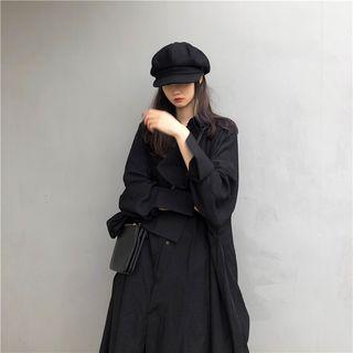 Long Shirt / Layered A-line Midi Skirt