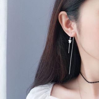 Star Sterling Silver Dangle Earring 1 Pair - 925 Silver - Silver - One Size