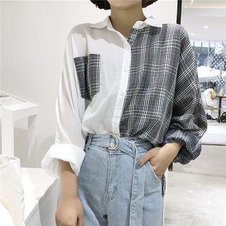Check Panel Loose-fit Shirt