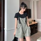 Plain T-shirt / Drawstring Playsuit