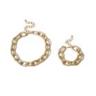 Set: Chain Bracelet + Chain Necklace 0268 - Gold - One Size