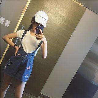 Embroidered Jumper Denim Shorts