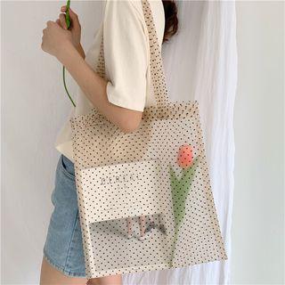 Dotted Organza Tote Bag As Shown In Figure - One Size