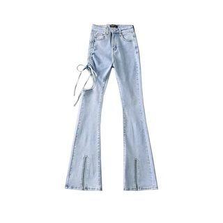Cut Out Flared Jeans