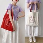 Flower Embroidered Shopper Bag