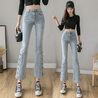 Button-up Bootcut Cropped Jeans