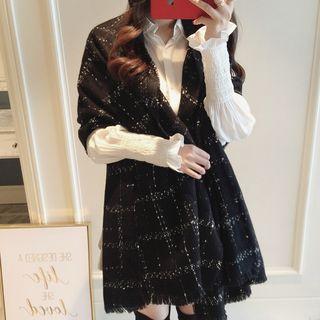 Plaid Shawl Black - One Size