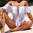 Tie-up Ruffle Swimsuit