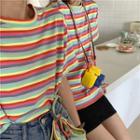 Short-sleeve Rainbow Striped T-shirt / Rainbow Striped Vest