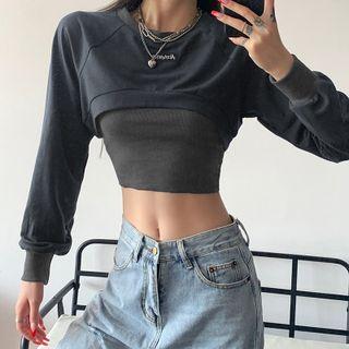 Cropped Sweatshirt / Camisole Top / Set