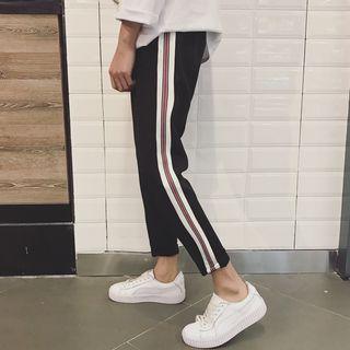 Drawstring Waist Contrast Stripe Sweatpants