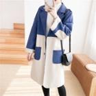 Notch Lapel Two-tone Midi Coat