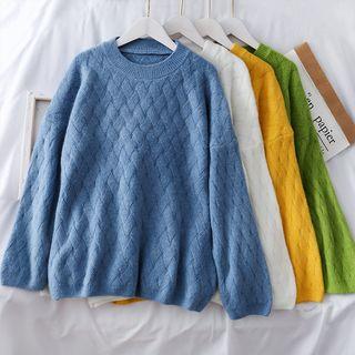 Embossed Loose-fit Sweater