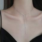 925 Sterling Silver Bar Pendant Y Necklace