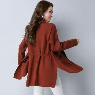 Drawstring Long Cardigan