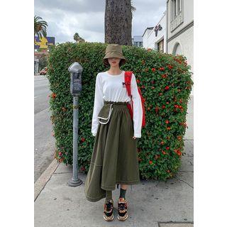 Asymmetric Maxi Skirt & Pocket