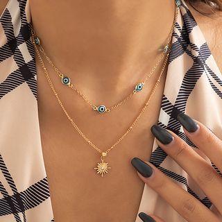 Sun Layered Necklace Gold - One Size