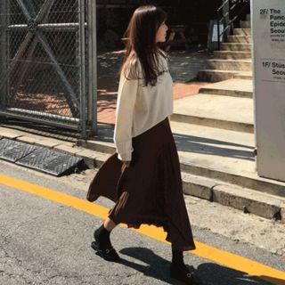 Letter-embroidered Boxy Pullover