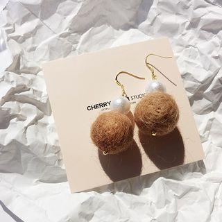 Sterling Silver Pompom Jewelry Hook Earrings