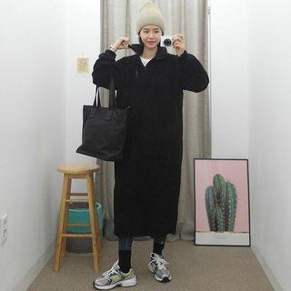 High-neck Dumble Long Anorak Dress