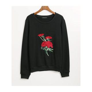 Embroidered Flower Sweatshirt