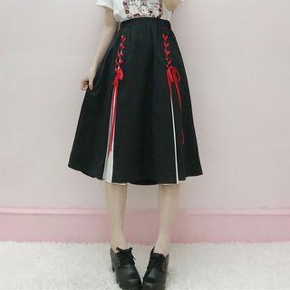 Lace Up Midi Skirt