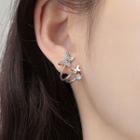 Butterfly Rhinestone Earring 1 Pc - Right Side - Silver - One Size