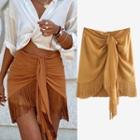 Fringe Mini Fitted Skirt