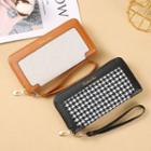Houndstooth Faux Leather Clutch