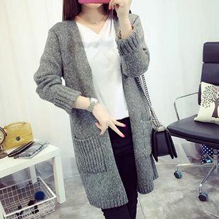 Open Front Chunky Knit Long Cardigan