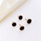 Circle Stud Earring 1 Pair - Black - One Size
