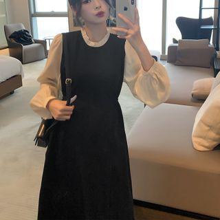 Panel Long-sleeve Skirt