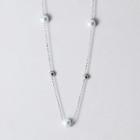 925 Sterling Silver Faux Pearl Necklace Necklace - S925 Silver - One Size
