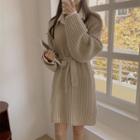 Cable Knit Sweater Dress / Shirt Dress