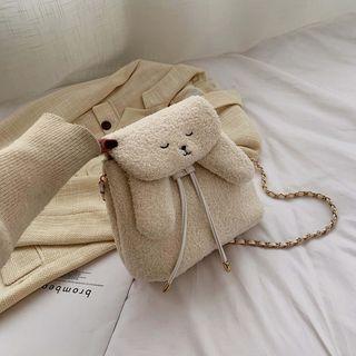 Furry Chain Strap Crossbody Bucket Bag
