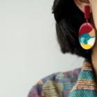 Striped Resin Drop Earring