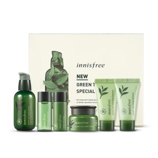 Innisfree - Green Tea Seed Serum Special Set: Serum 80ml + Cleanser 10ml + Sleeping Mask 10ml + Skin 15ml + Essence-in-lotion 15ml + Cream 20ml 6pcs