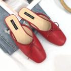 Bow Faux Leather Mules