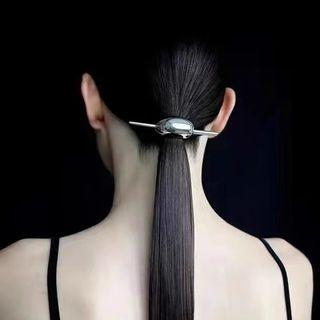 Polished Alloy Hair Stick Silver - One Size
