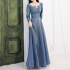 Long-sleeve Maxi A-line Gown (various Designs)