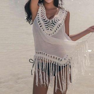 Fringed Sleeveless Cover-up