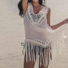 Fringed Sleeveless Cover-up